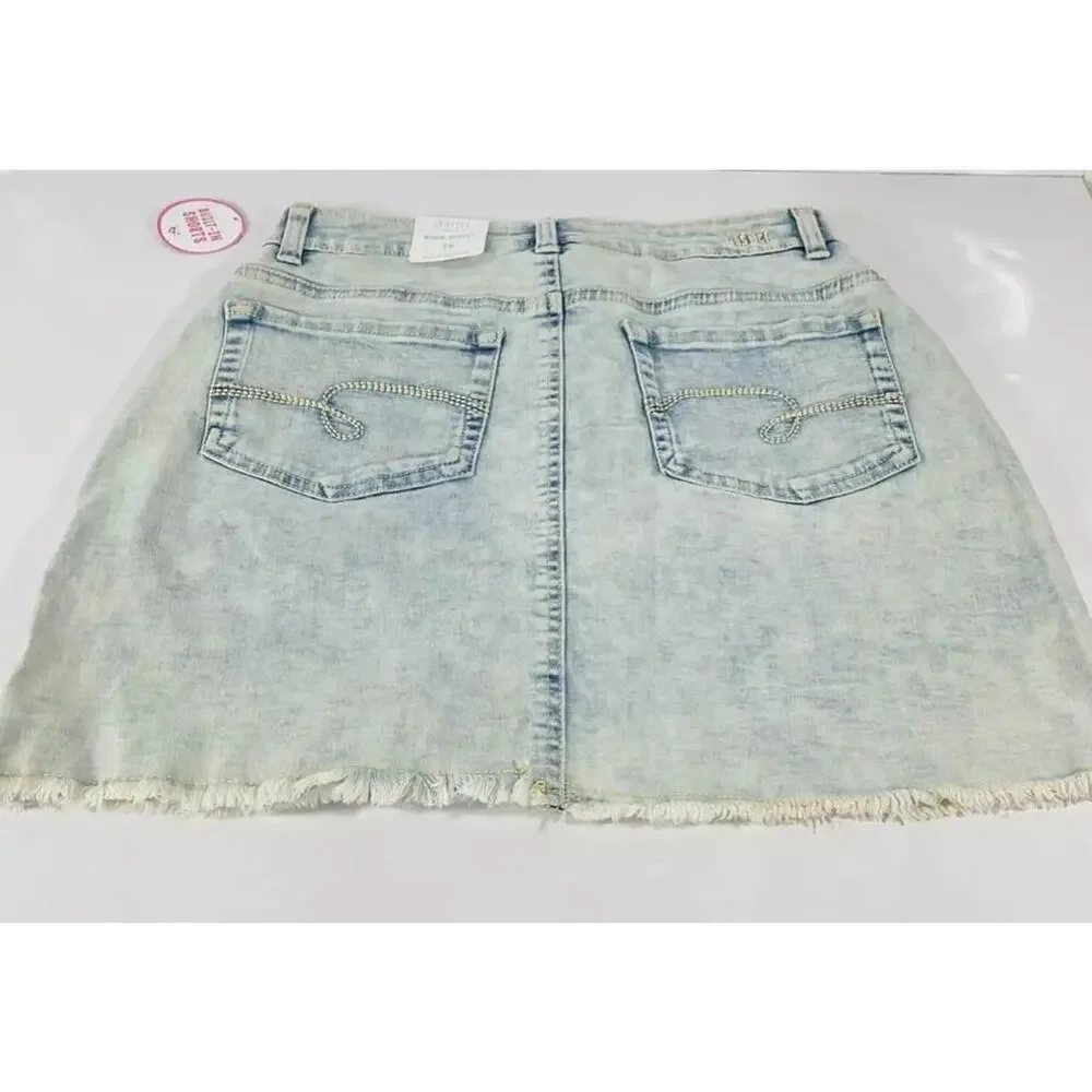JUSTICE Girls High Waist Button Fly Denim Shorts Size 18 NEW!